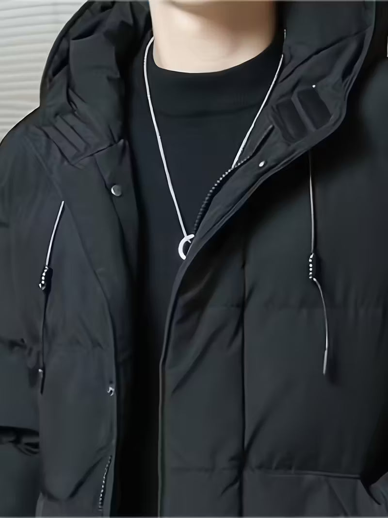 Warme, dicke Herren-Kapuzenjacke aus dickem Polyester