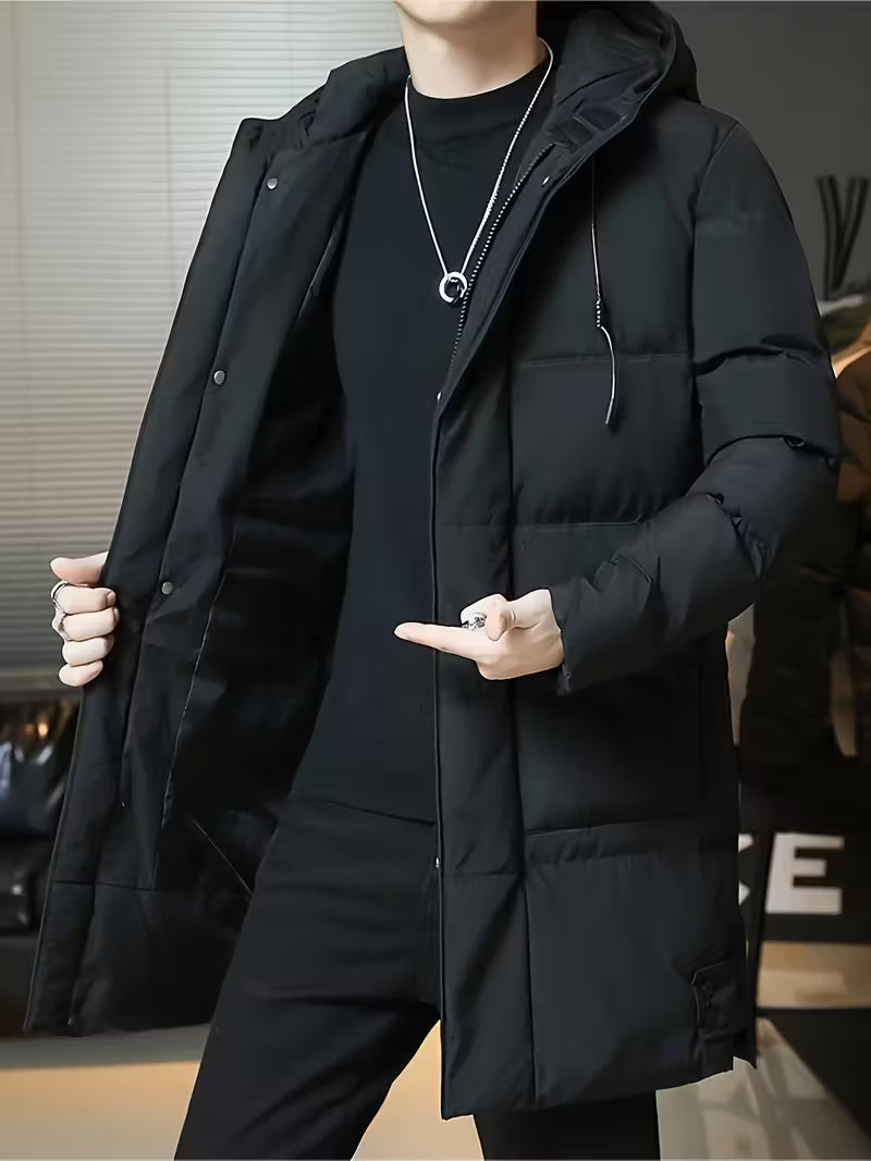 Warme, dicke Herren-Kapuzenjacke aus dickem Polyester