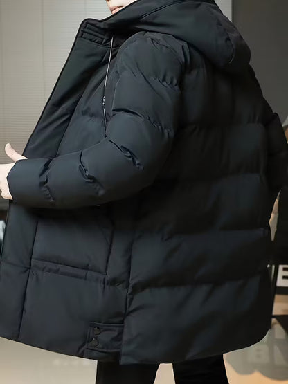 Warme, dicke Herren-Kapuzenjacke aus dickem Polyester